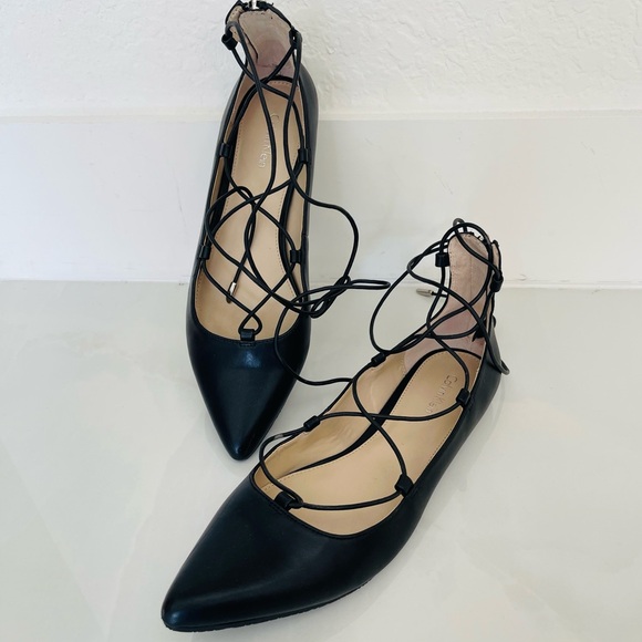 Calvin Klein Harlin Pointed Toe Lace-up Flat 8.5 - Picture 1 of 9